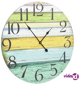 vidaXL Orologio da Parete Multicolore 60 cm in MDF