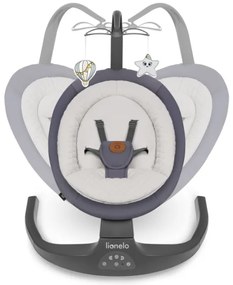 Lionelo - RALF Musical Baby Sdraietta con Melody, 4xAA, Grey Graphite + Remote Control