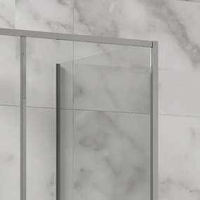 Kamalu - Cabina doccia 3 lati 90x120x90 scorrevole telaio cromato minimale | KLA-4000C