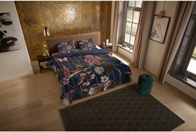 Set copripiumino e federa blu scuro in microfibra per letto matrimoniale ed esteso 200x220 cm Jos – Good Morning