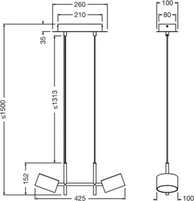 Osram - Lampada a sospensione LED dimmerabile su cavo DECOR KYOTO 2xLED/10W/230V nero