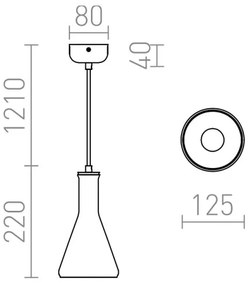 RED - Design Rendl - R12663 - Lampadario su filo PULIRE 1xE14/28W/230V