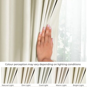 Tenda parzialmente oscurante color crema in velluto 140x245 cm Pleat – Restilo