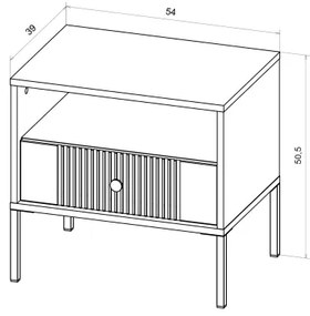Comodino LUE verde/nero