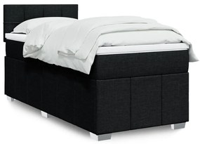Giroletto A Molle Con Materasso Nero 90x190 Cm İn Tessuto /