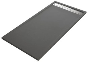 Piatto doccia SENSEA in resina Neo Metal Grid grigio L 90 x L 160 x H 3.5 cm opaco effetto pietra