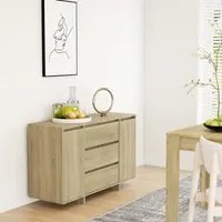 Credenza con 3 Cassetti Rovere Sonoma 120x41x75cm in Truciolato 809614