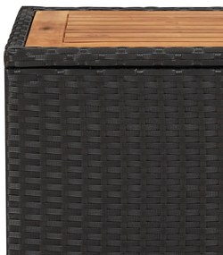 Set da pranzo da giardino 3 pz con cuscini nero in polyrattan