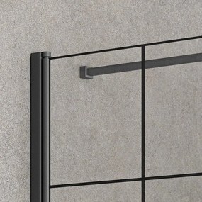 Kamalu - box doccia angolare 140x70 colore nero. porta da 70cm fisso da 140cm nico-3500