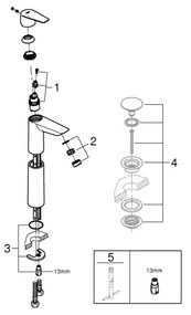 GROHE 32860001 - Miscelatore per lavabo BAUEDGE 304 mm cromo lucido