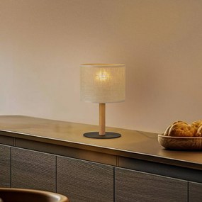 Lampada da tavolo Deva Nature, tessuto, legno Nature TK Lighting, Legno chiaro, Soggiorno / Sala da pranzo, Legno, Scandinavo