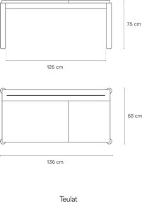 Tavolo da lavoro in frassino 136x68 cm Atlas - Teulat