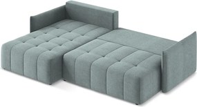 Divano angolare blu allungabile/con contenitore (con penisola a sinistra/con chaise lounge) Moku – Makamii