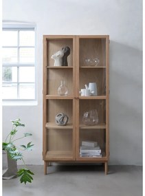 Vetrina in legno di quercia di colore naturale 190x90 cm Elba - Unique Furniture