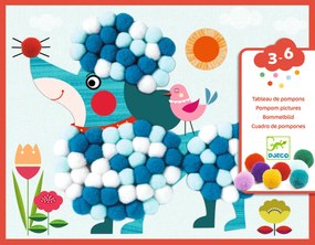 Gioco d'arte - collage di pompon - cani