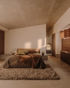 Kave Home - Lampada da tavolo Silex in impiallacciatura di noce e vetro verde