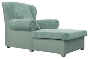 Chaise longue color menta con rivestimento in velluto a coste Lord – Ropez