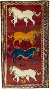 Gabbeh Tappeto 110 x 200 Rosso (Iran) Annodato A Mano