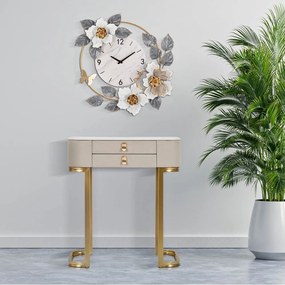 Tavolo consolle beige/dorato con piano effetto marmo 40x70 cm Beauty – Mauro Ferretti