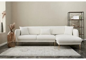 Divano angolare bianco (con penisola a destra/con chaise lounge) Simena – Balcab Home