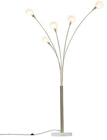 Lampada da terra art deco oro 5 luci SIXTIES marmo