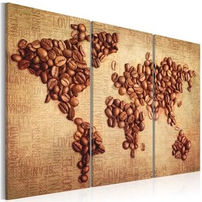 Quadro Il mondo del caffè trittico