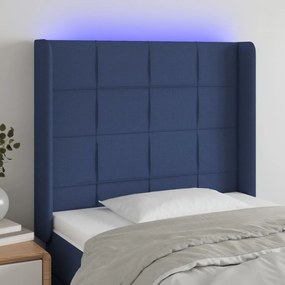 Testiera A Led Blu 103x16x118/128 Cm İn Tessuto /