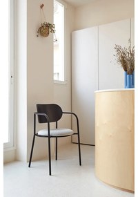 Sedia da pranzo nera e grigia in frassino Eclipse - Teulat