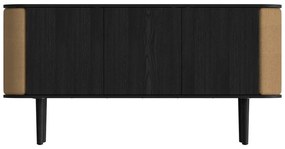 Cassettiera bassa nero-marrone in rovere 150x75 cm Treasures - UMAGE
