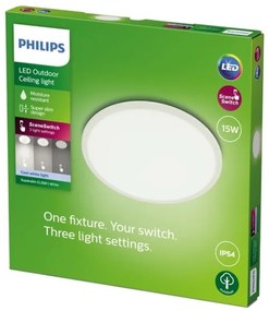 Philips - Lampada LED dimmerabile da esterno SUPERSLIM LED/15W/230V IP54 bianco