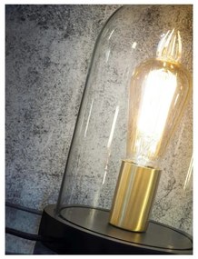 Lampada da tavolo nera con paralume in vetro (altezza 30 cm) Seattle - it's about RoMi