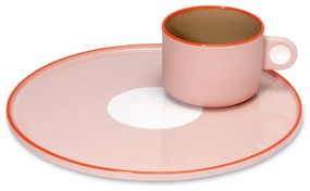 Set di tazze e piatti in gres rosa, 250 ml Greta - Remember