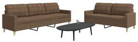 Set Di Divani 2 Pz Marrone İn Tessuto /