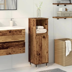 Armadietto Da Bagno Legno Antico 30x30x100 Cm İn Truciolato /