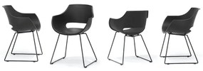 Set di 4 sedie ROCKY, nero