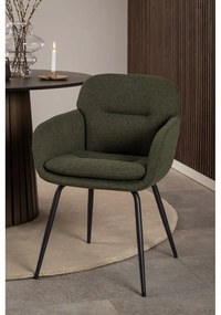 Sedia da pranzo color kaki in imbottito con braccioli Dora – Actona