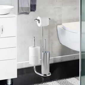 WENKO 18730100 - scopino per WC UNIVERSALO 20x62,5 cm cromo lucido