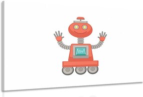 Quadro su tela – Con motivo di robot in rosso