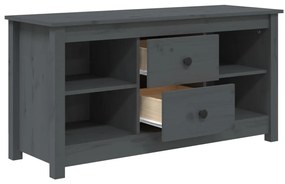 Mobile porta tv grigio 103x36,5x52 cm in legno massello di pino