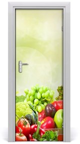 Adesivo per porta interna Verdure e frutta 75x205 cm