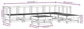 Set Salotto da Giardino 7 pz in Legno Massello di Douglas