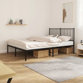 Giroletto Con Testiera İn Metallo Nero 140x190 Cm /