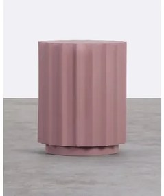 Tavolino Ausiliario Rotondo in Metallo (Ø35,5 cm) Abra Rosa porpora - The Masie