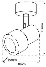 Faretto CINO 1xGU10/8W/230V nero