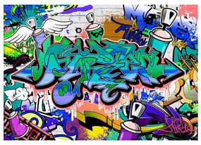 Fotomurale  Graffiti: motivo blu  Colore colorful, Dimensioni e Misure 300x210