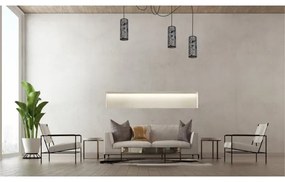 Lampadario a sospensione con filo AVALO 3xE27/60W/230V ragno grigio/nero