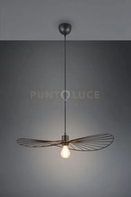 Chapeau sospensione metallo nero d.60cm 1 luce attaco e27