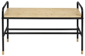 Scarpiera in metallo nero/naturale con panca Loft - Wenko