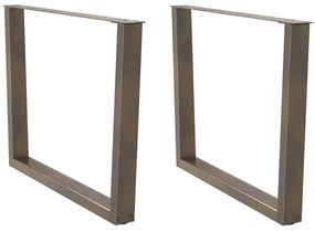 Gambe Tavolo Pranzo A V 2 Pz Naturale 100x(72-73,3)cm Acciaio /