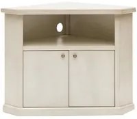 Mobile porta tv angolo 2 ante legno shabby bianco anticato 72x63x80 - Mobili 2G